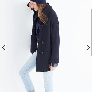 Madewell Sweater Blazer Jacket M Navy Blue